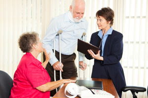 injured man with lawyer